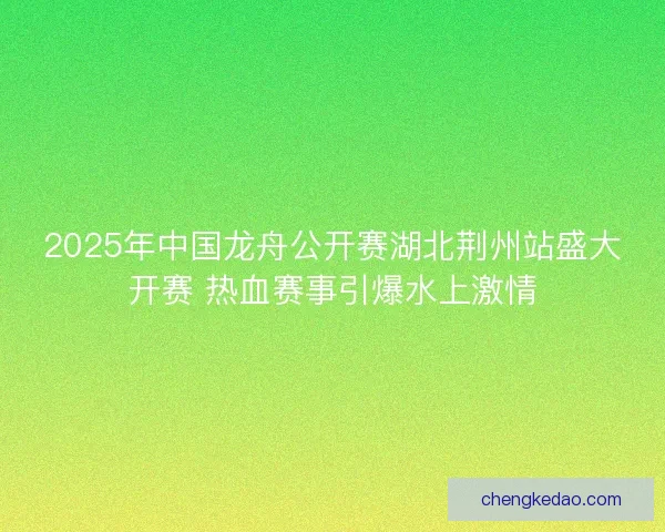 2025年中国龙舟公开赛湖北荆州站盛大开赛 热血赛事引爆水上激情